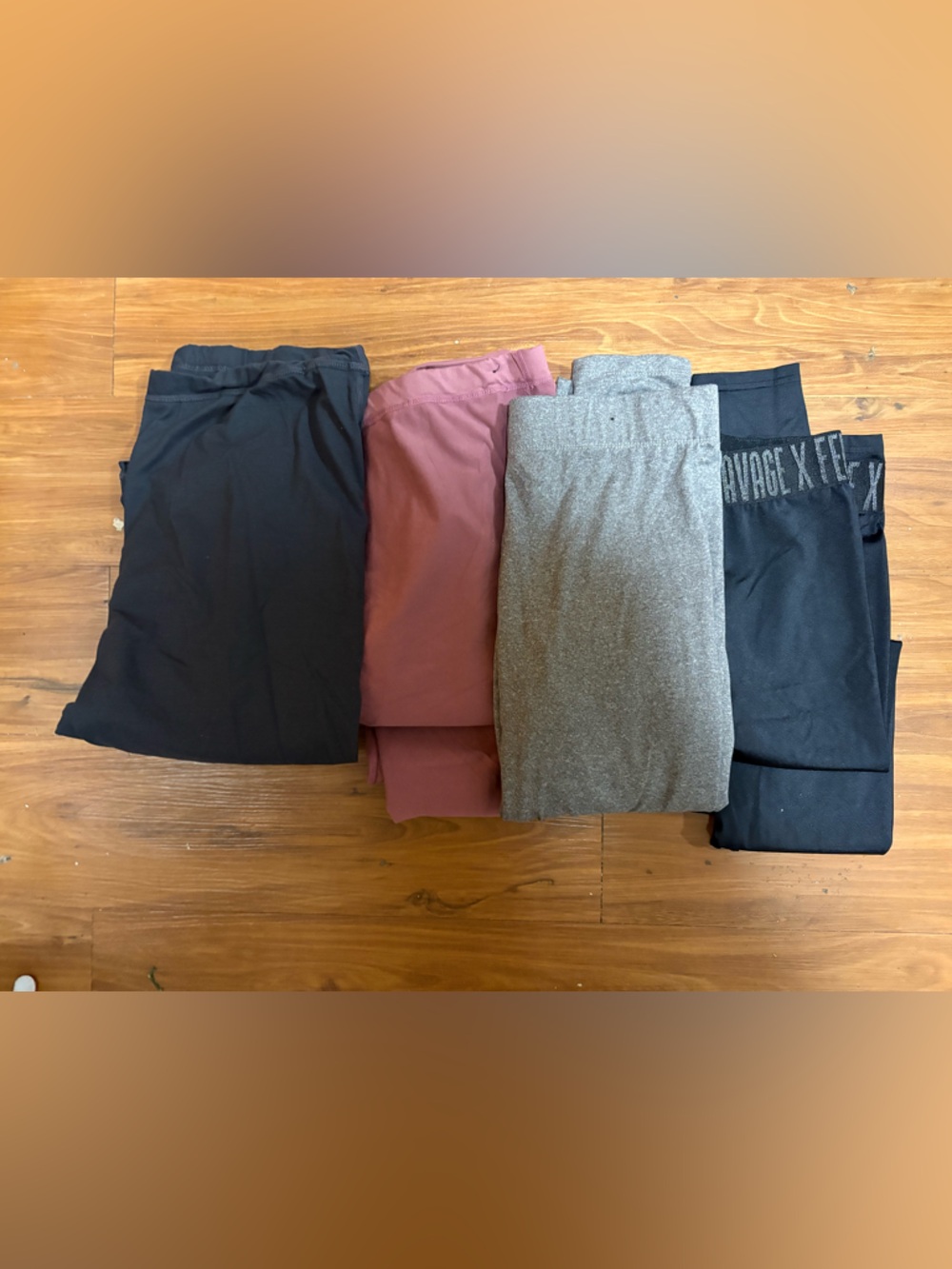 Savage X Fenty Black, Mauve & Heather Gray Leggings Bundle